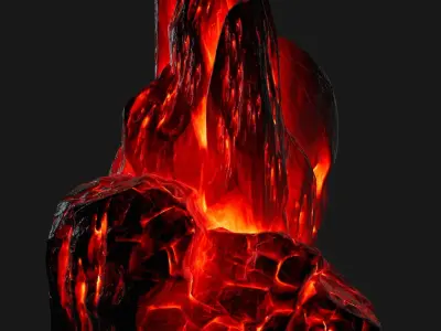 lava skull rock Low-poly 3D model