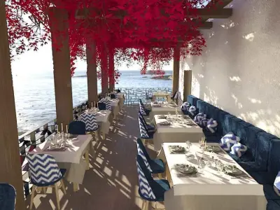 modern Greek restaurant  design  3D print model