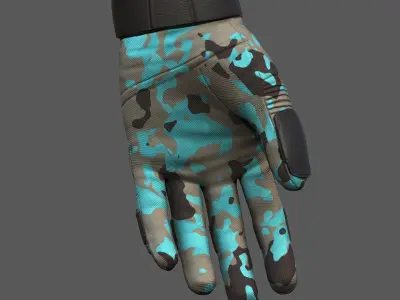 Gloves military combat protection pollution fantasy scifi cloth  Low-poly 3D model