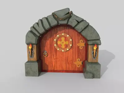 Stylized Gate Low-poly 3D model