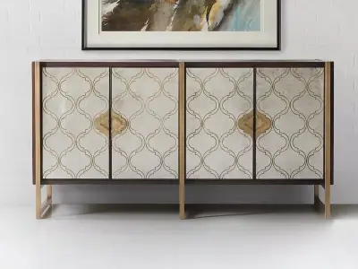 Dark Wood Melange Classic Credenza 3D model