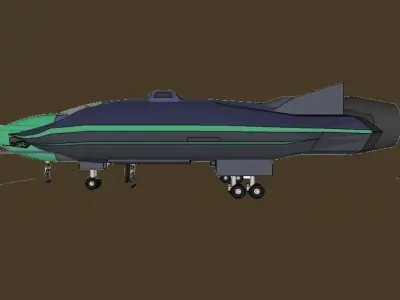 SQ Conqueror - Multirole space combat corvette class at a stands 3D print model