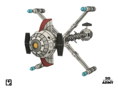 CyberLAB starship - Captain FLAM- 3D print files  3D print model