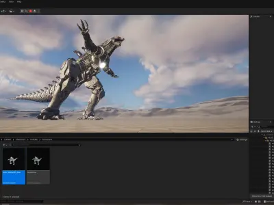 Mechzila Giant in Action Low-poly 3D model