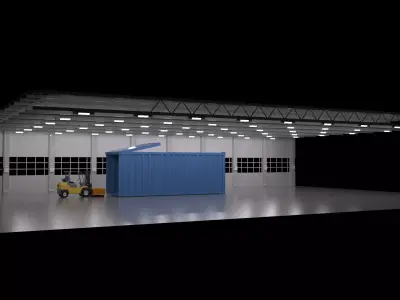 Yellow mobile forklift 3D factory 3D model