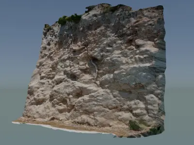 3d scanned cliff Low-poly 3D model