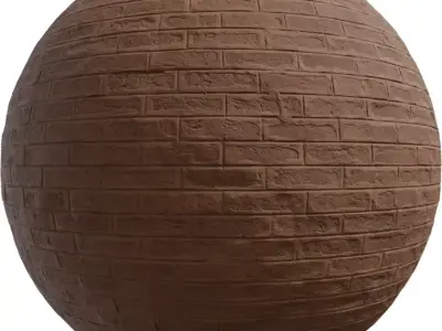 Old Red Clay Brick Wall PBR Texture Texture