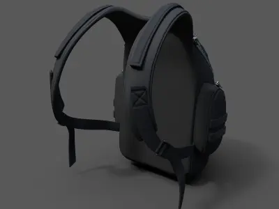 Human Backpack scifi ver 3 Low-poly 3D model