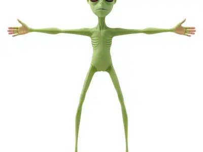 Green Alien Character model pack Low-poly 3D model