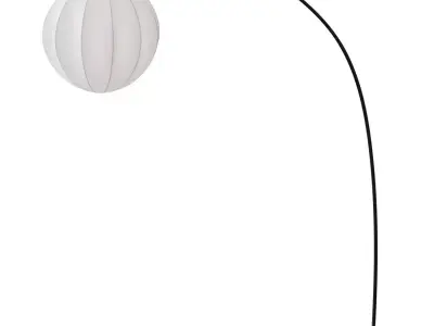 REGNSKUR  SKAFTET Arched floor lamp white  black 3D model