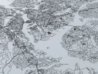Stockholm Road Network and Streets 3D model
