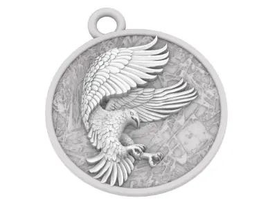 Flying Eagle Silver Pendant 3D print model
