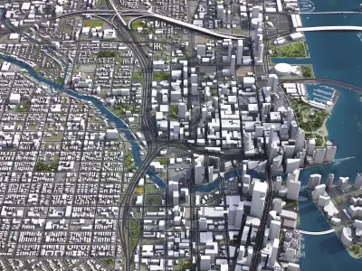 Miami Low-poly 3D model