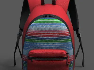 Backpack Camping Generic Color 3d  Low-poly 3D model