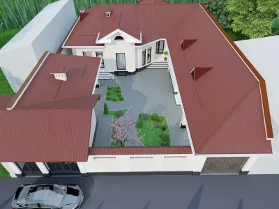 Neoclassic house facade 3D model