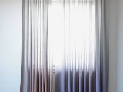 Curtains 129 Pottery Barn Teen Ombre Sheer Curtain 3D model