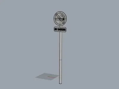 no smoke sign 3D model