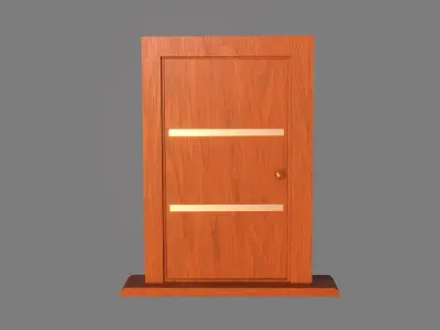 Blender wooden door 3D model