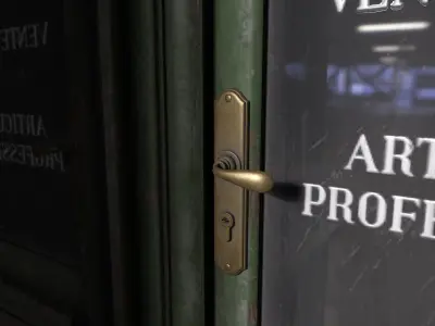 Parisian vintage storefront 2 Low-poly 3D model