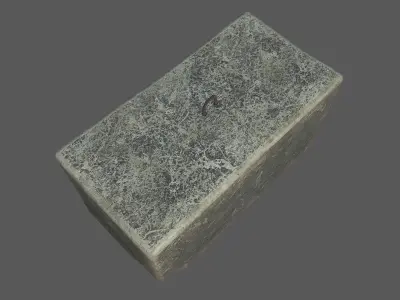 Concrete block 1x2x1 meters Low-poly 3D model