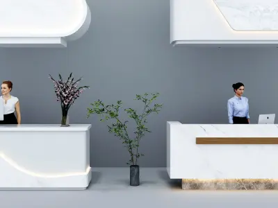 Front Desk Bar Modern Cashier 3D model