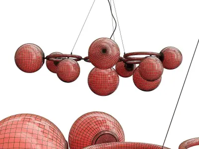 Puppet brass chandelier 3D model