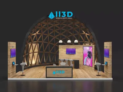 Exhibition Stand Stall Two Side Open 7X7 3D model