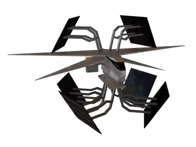 Cartoon Sci Fi Ship v2 002 Low-poly 3D model