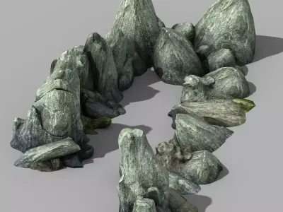 Shan Mu Lin - black wind stone 01 3D model