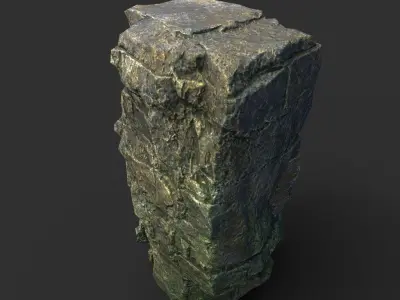 Low poly Mossy Layer Rock B Low-poly 3D model