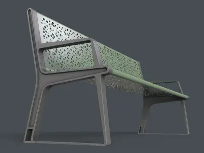 Metal Modern Bench 7 PBR Game Ready Low-poly 3D model
