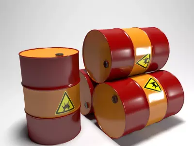 Clean Orange Barrel Low-poly 3D model