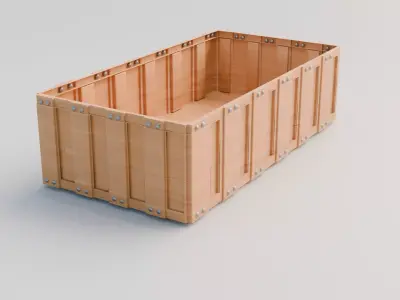  Wooden Crate Low-poly 3D model