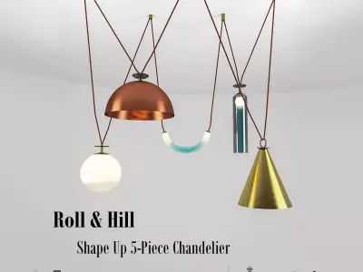 Roll Hill Shape Up 5-Piece Chandelier 3D model