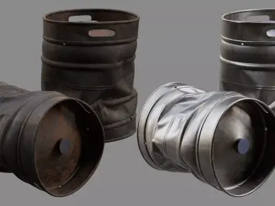 Crushed Keg 02 3D model