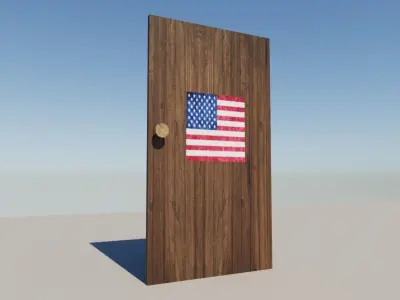 United States door Low-poly 3D model