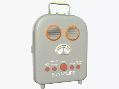 Cartoon Style Stylized Radio Sunnylife Radio Gray Edition 3D model