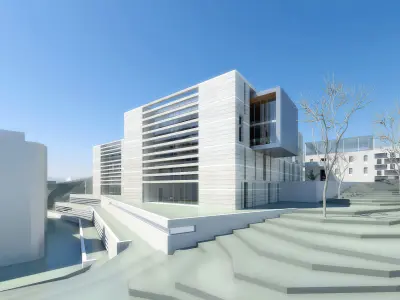 Campus Buildings Set 01 Low-poly 3D model
