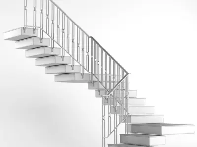 Modern interior stair Art Deco marble  3D model