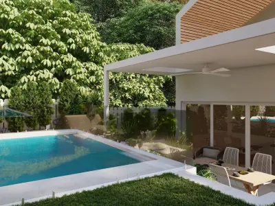 3D Exterior Scene 3D model design garden and landscape 3D 3D model get