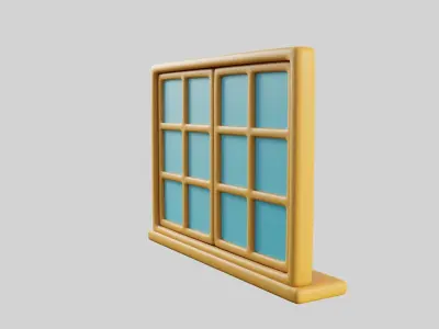 Cartoon Window 29a Low-poly 3D model
