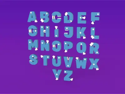 Cartoon Alphabet Halloween 001 Low-poly 3D model