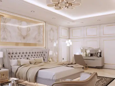 realistic bedroom edited materials vray and corona 3D model