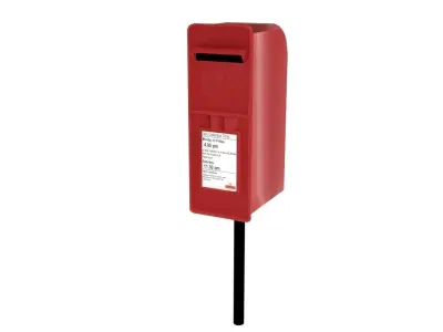 British Mail Box - Low Poly PBR Low-poly 3D model