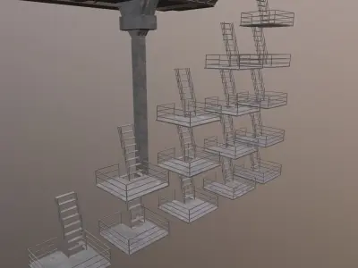 Sci Fi Road And Shop Low-poly 3D model