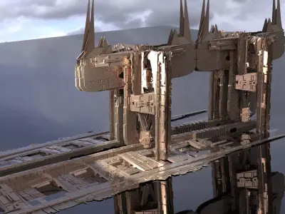 Ithian Ancient Sci fi arches 3D model