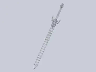 Scifi sword Low-poly 3D model