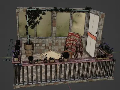 Terrace Balcony Asset  3D model
