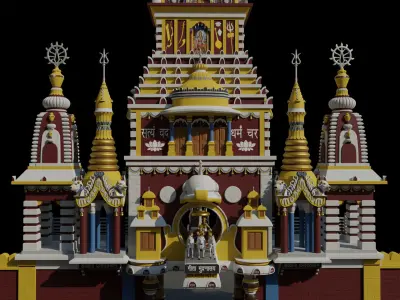 Gita Press Gate Low-poly 3D model