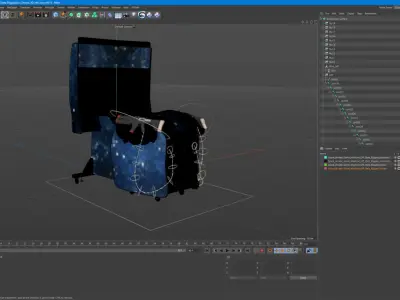  Space Arcade Game Machine Off State Rigged for Cinema 4D 